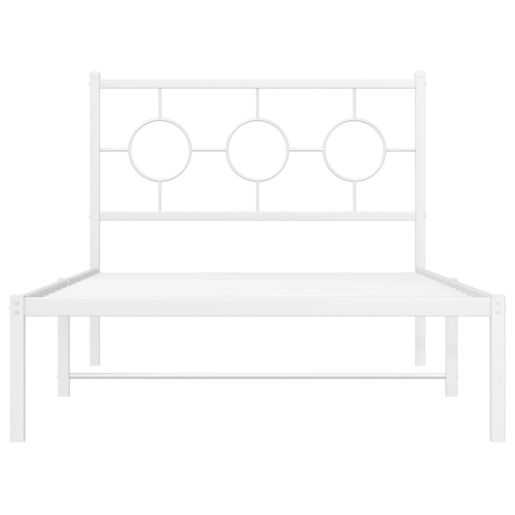 Giroletto con Testiera Metallo Bianco 100x200 cm | homemem39