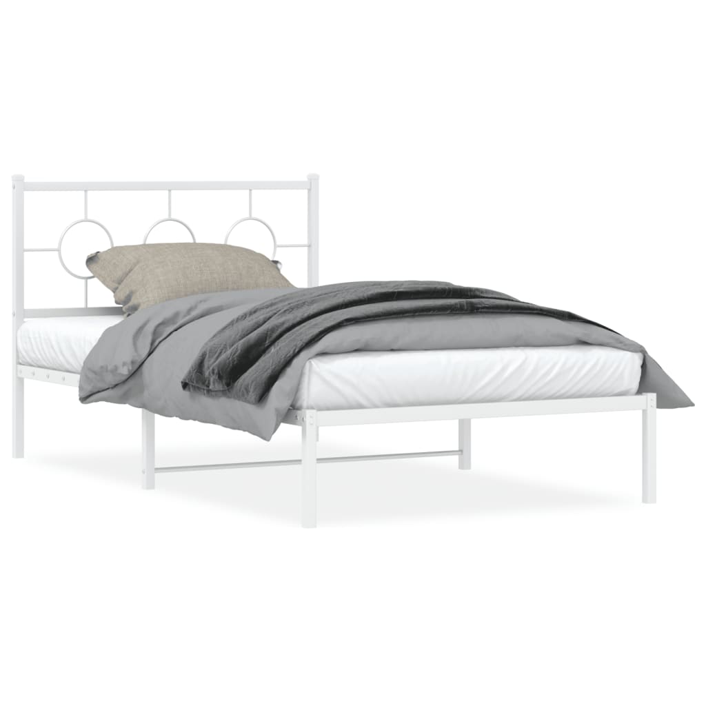 Giroletto con Testiera Metallo Bianco 107x203 cm | homemem39