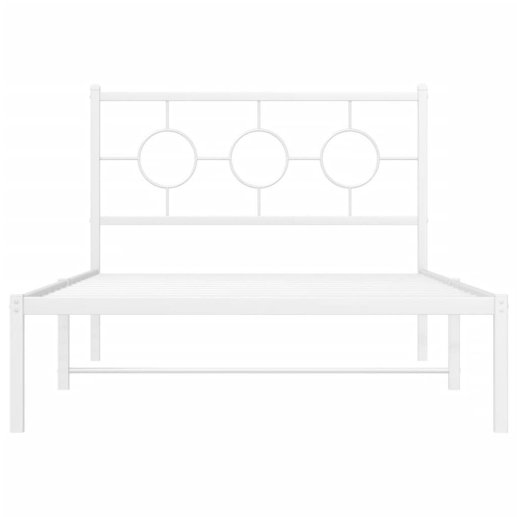 Giroletto con Testiera Metallo Bianco 107x203 cm | homemem39