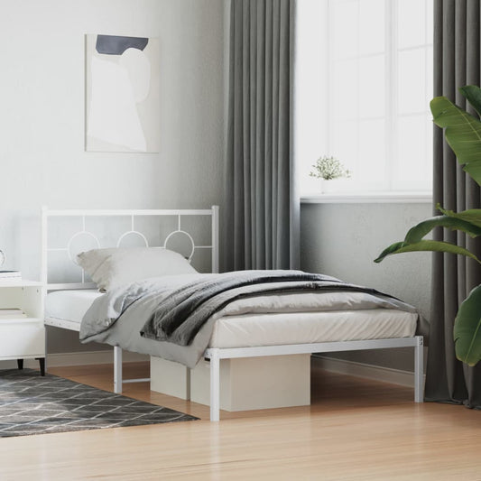 Giroletto con Testiera Metallo Bianco 107x203 cm | homemem39