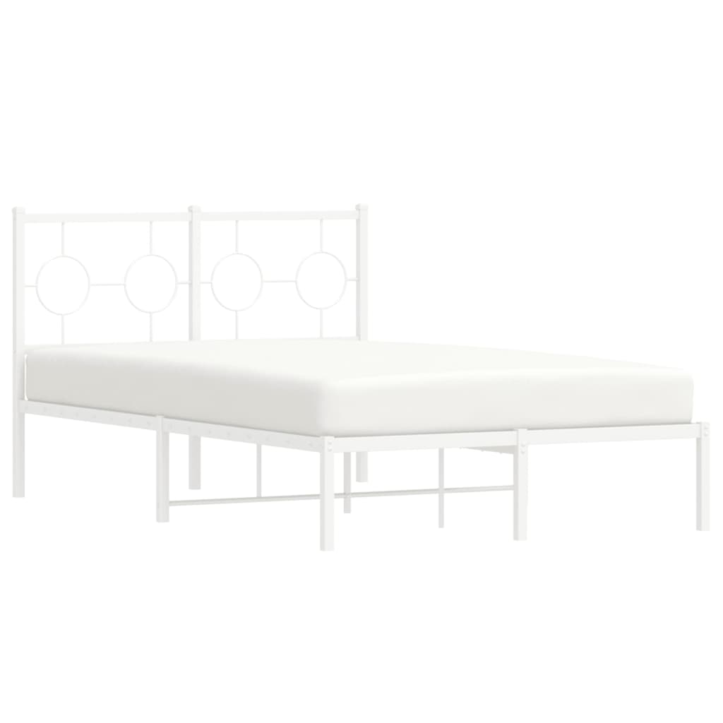 Giroletto con Testiera Metallo Bianco 120x190 cm
