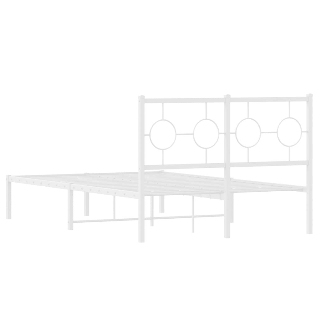 Giroletto con Testiera Metallo Bianco 120x190 cm | homemem39