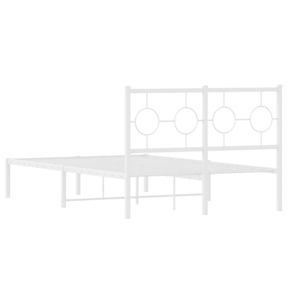 Giroletto con Testiera Metallo Bianco 120x190 cm