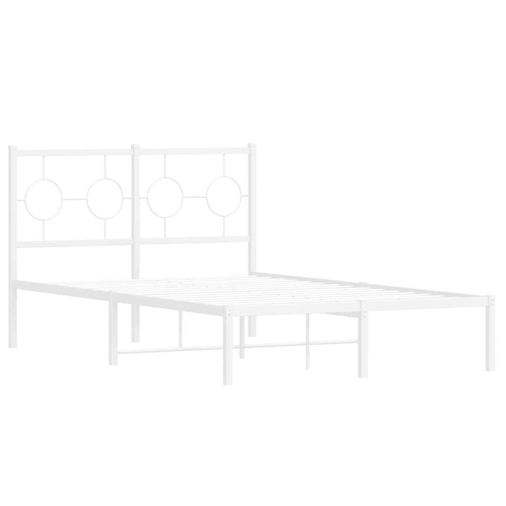 Giroletto con Testiera in Metallo Bianco 120x200 cm