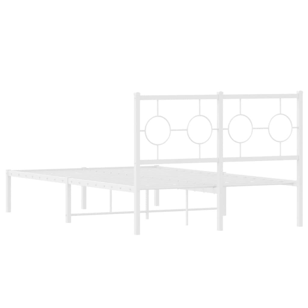 Giroletto con Testiera in Metallo Bianco 120x200 cm