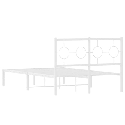 Giroletto con Testiera in Metallo Bianco 120x200 cm