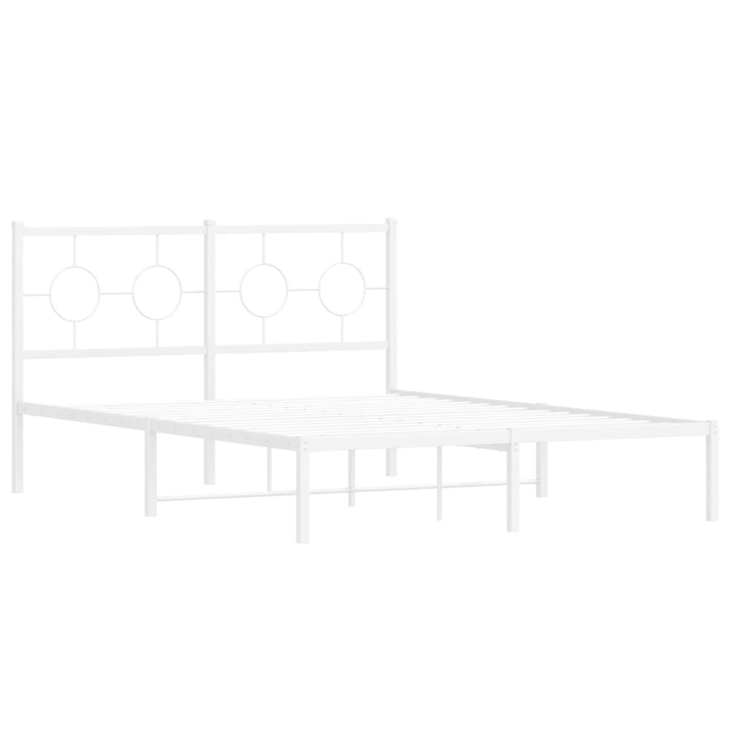 Giroletto con Testiera Metallo Bianco 135x190 cm