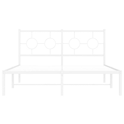 Giroletto con Testiera Metallo Bianco 135x190 cm