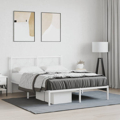 Giroletto con Testiera Metallo Bianco 135x190 cm