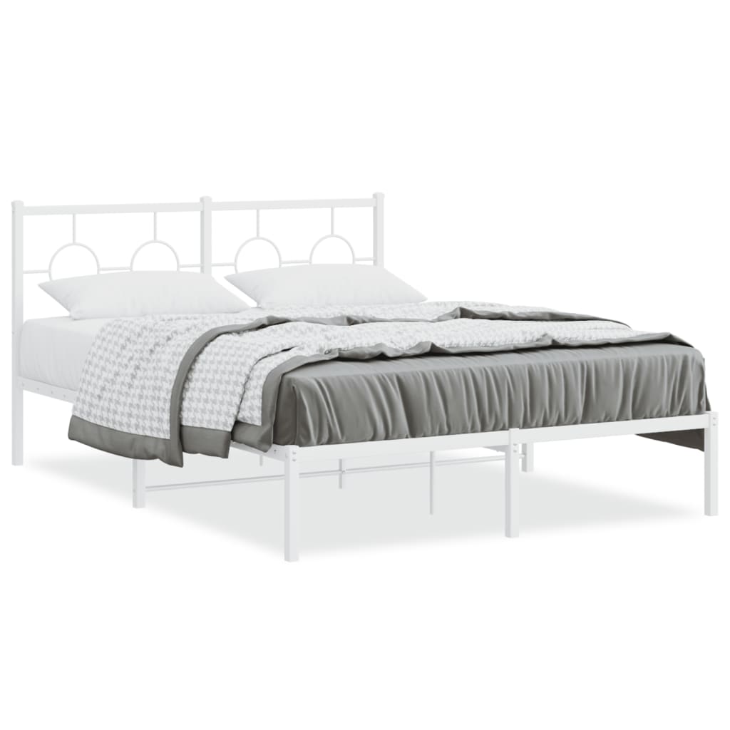 Giroletto con Testiera Metallo Bianco 140x190 cm | homemem39