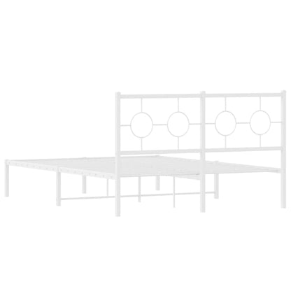 Giroletto con Testiera Metallo Bianco 140x190 cm | homemem39