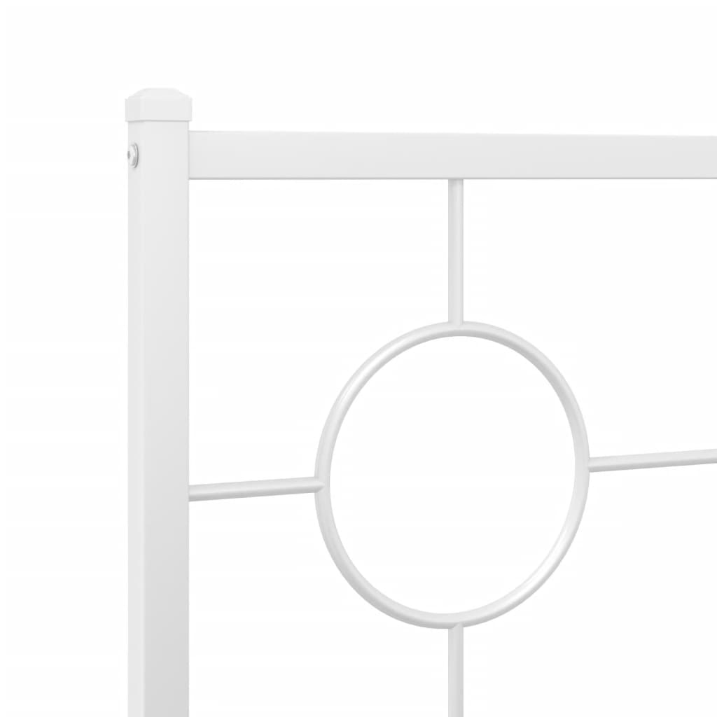 Giroletto con Testiera Metallo Bianco 140x190 cm | homemem39