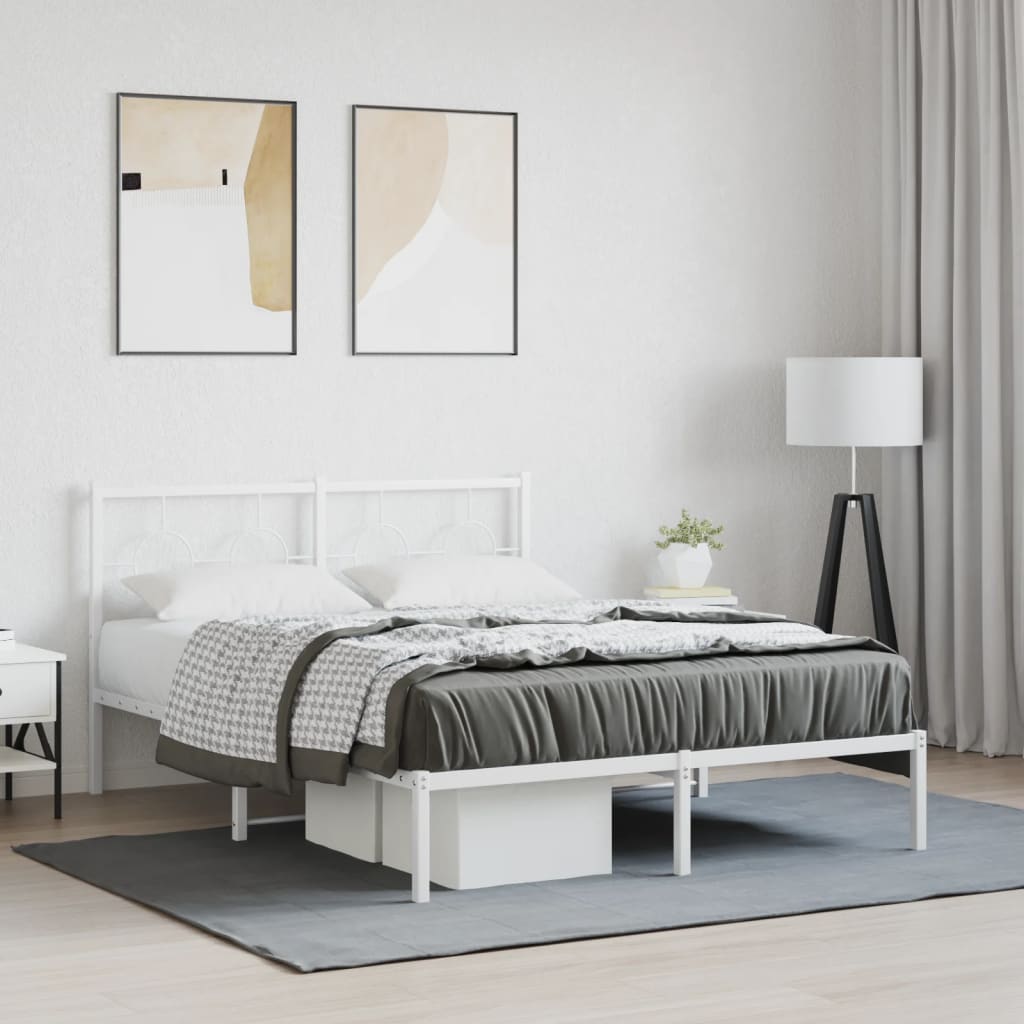 Giroletto con Testiera Metallo Bianco 140x190 cm | homemem39