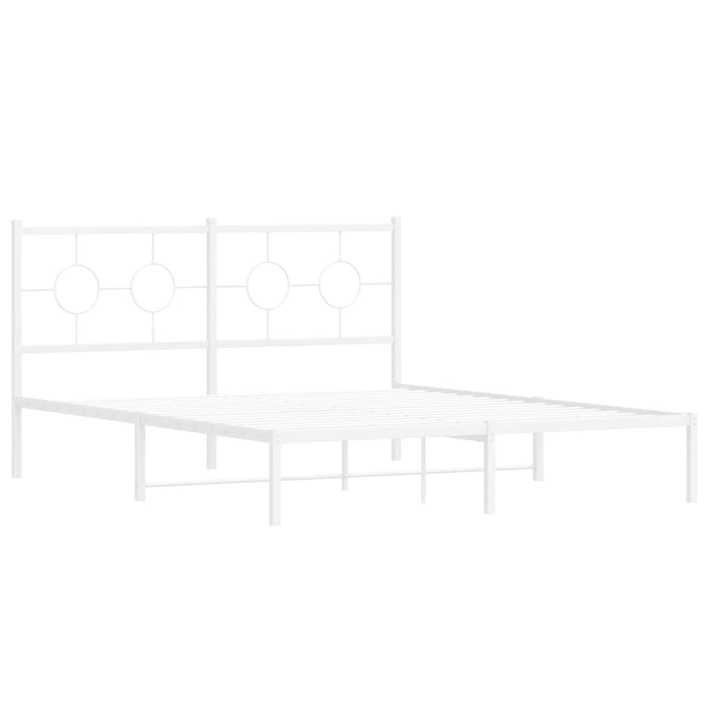 Giroletto con Testiera Metallo Bianco 150x200 cm