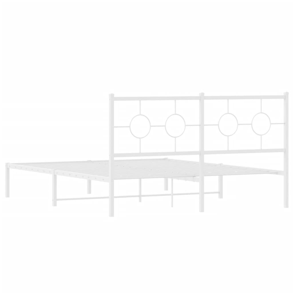 Giroletto con Testiera Metallo Bianco 150x200 cm