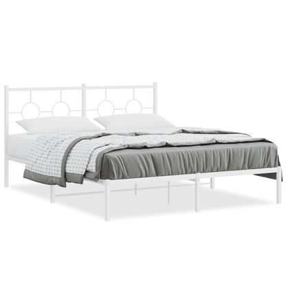 Giroletto con Testiera Metallo Bianco 160x200 cm | homemem39