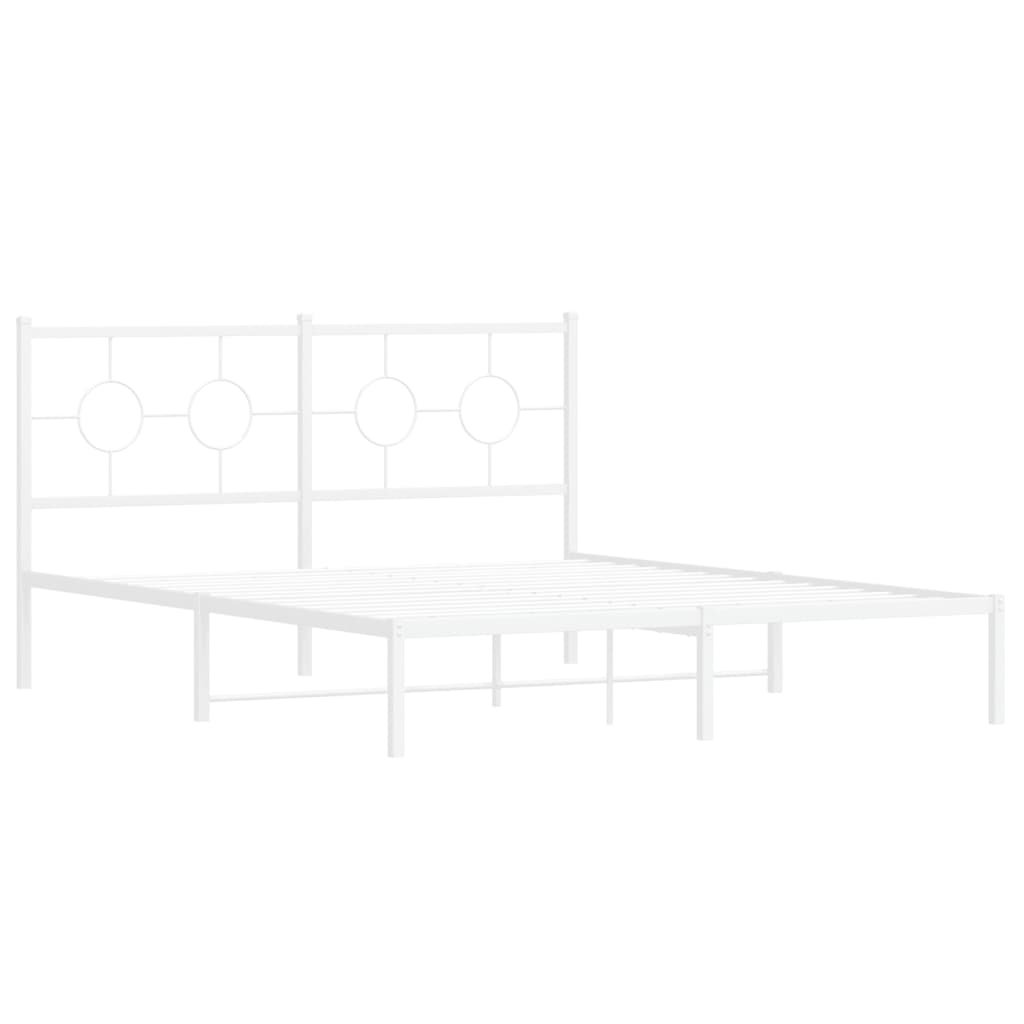 Giroletto con Testiera Metallo Bianco 160x200 cm | homemem39