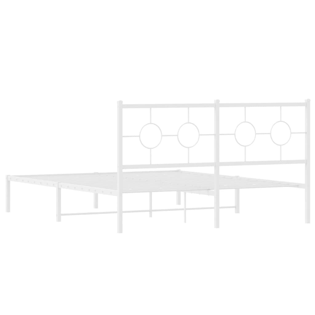 Giroletto con Testiera Metallo Bianco 160x200 cm | homemem39