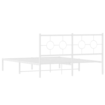 Giroletto con Testiera Metallo Bianco 160x200 cm | homemem39