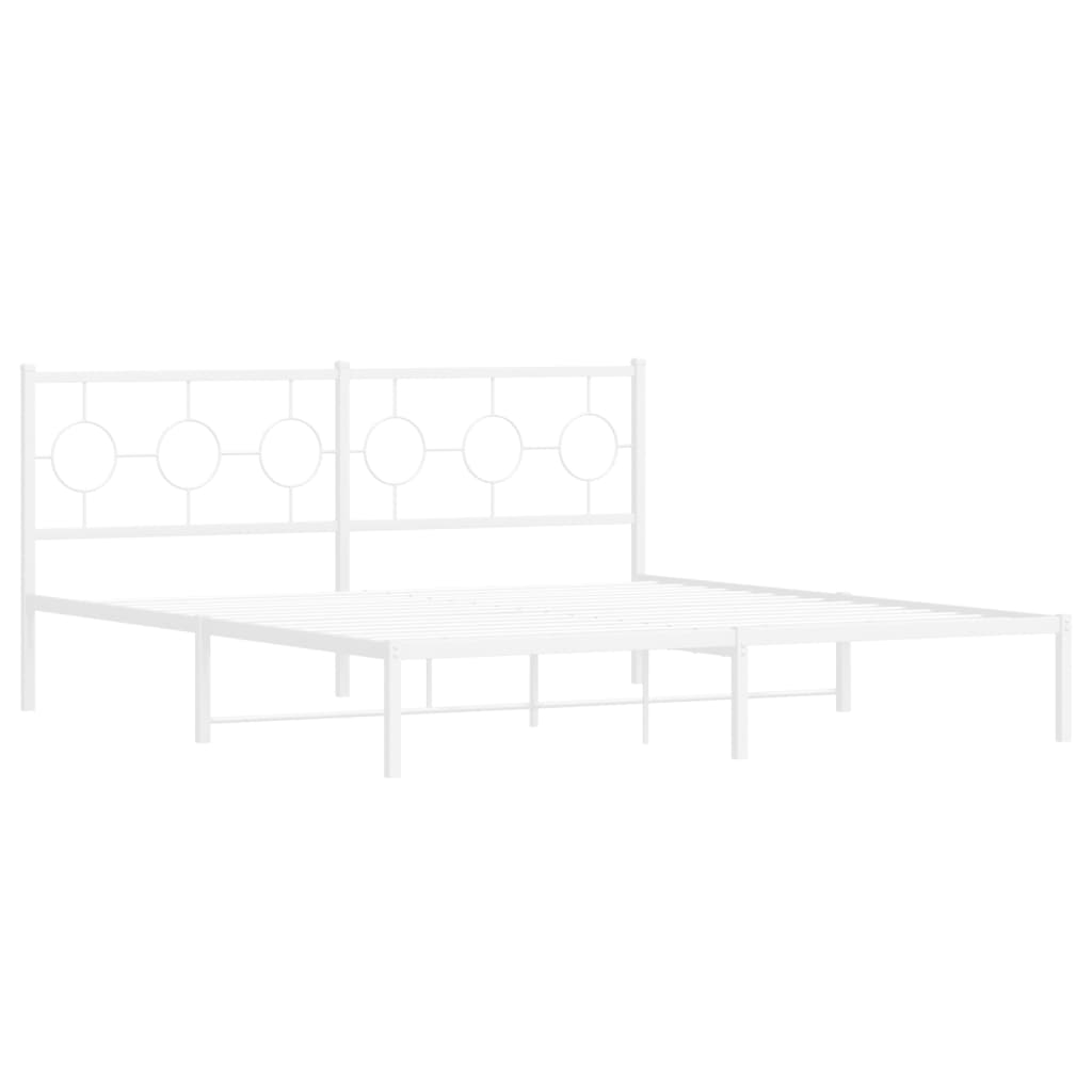 Giroletto con Testiera Metallo Bianco 183x213 cm | homemem39
