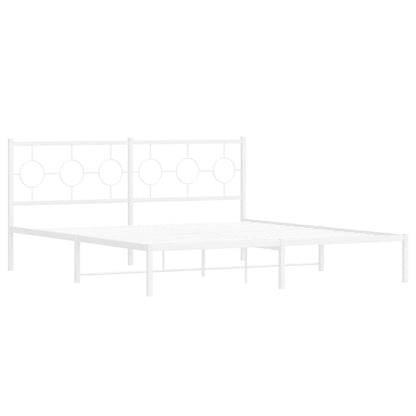 Giroletto con Testiera Metallo Bianco 183x213 cm | homemem39