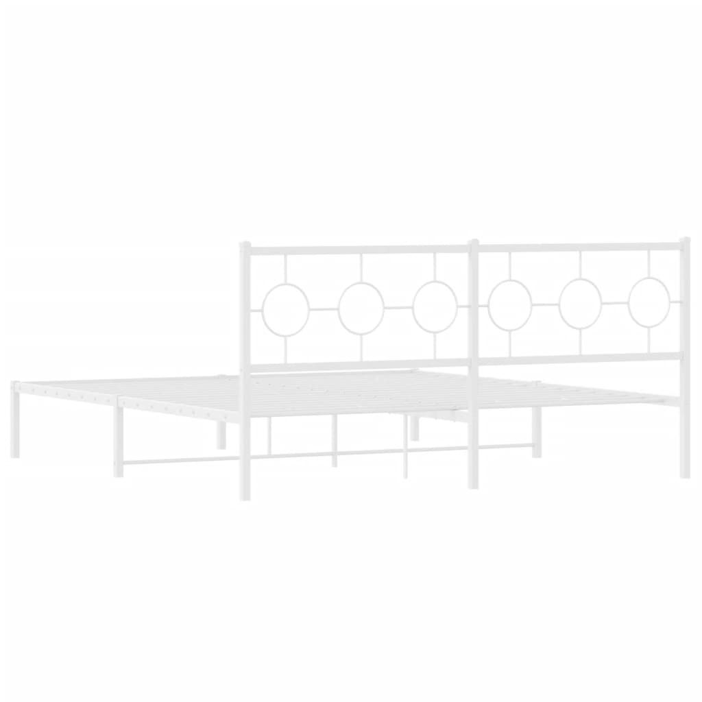 Giroletto con Testiera Metallo Bianco 183x213 cm | homemem39
