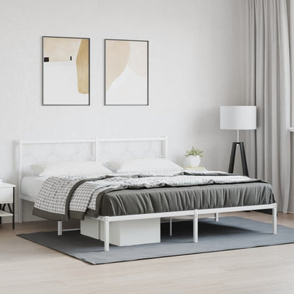 Giroletto con Testiera Metallo Bianco 183x213 cm | homemem39