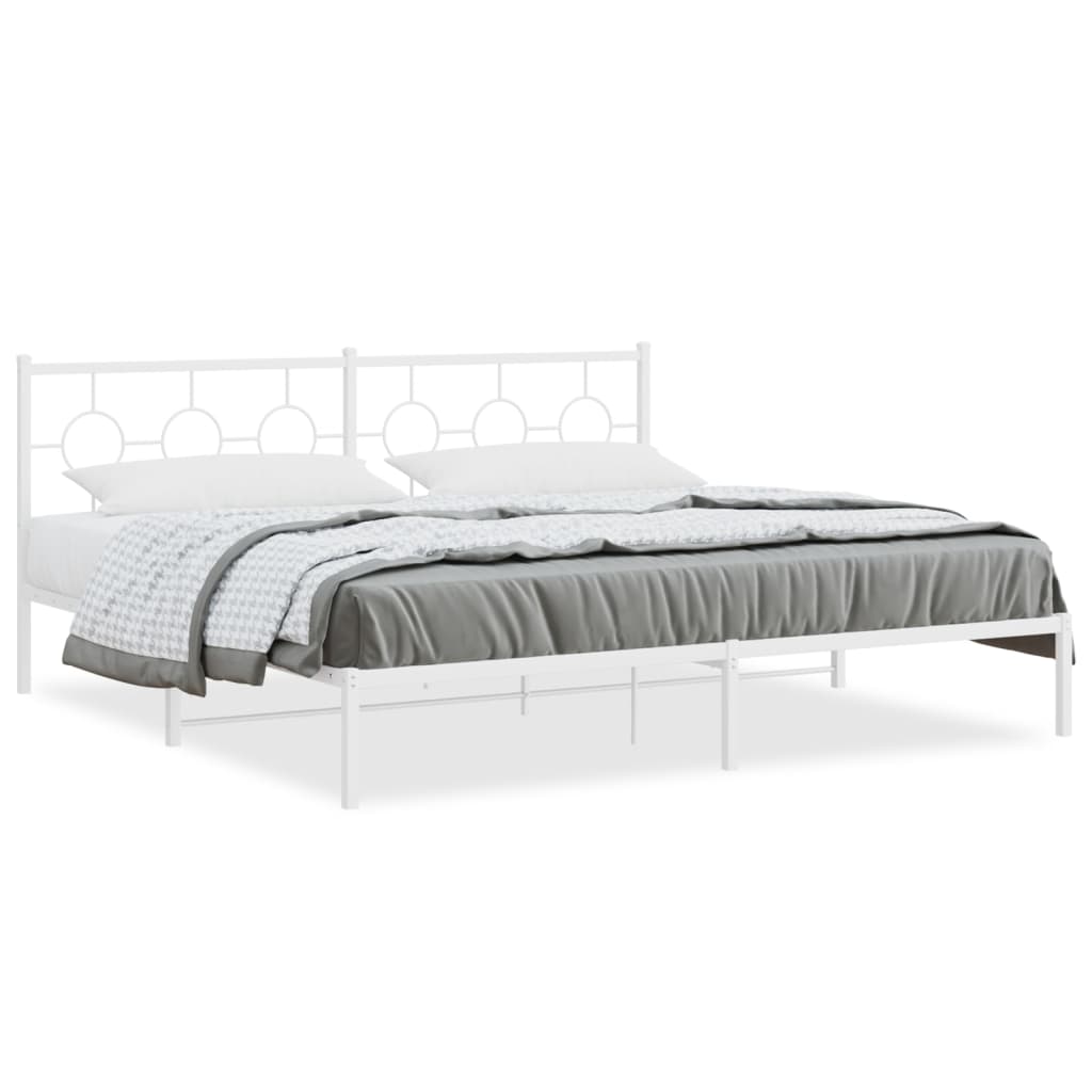 Giroletto con Testiera Metallo Bianco 193x203 cm | homemem39