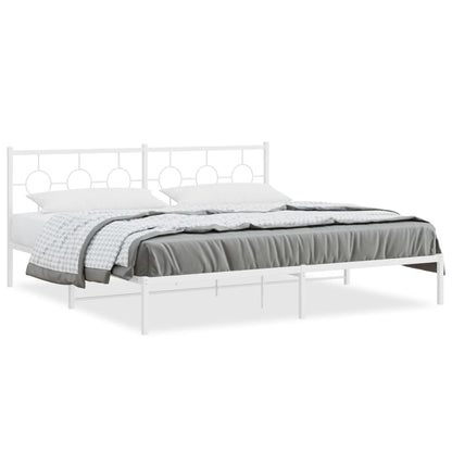Giroletto con Testiera Metallo Bianco 193x203 cm | homemem39
