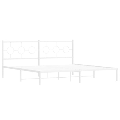 Giroletto con Testiera Metallo Bianco 193x203 cm | homemem39