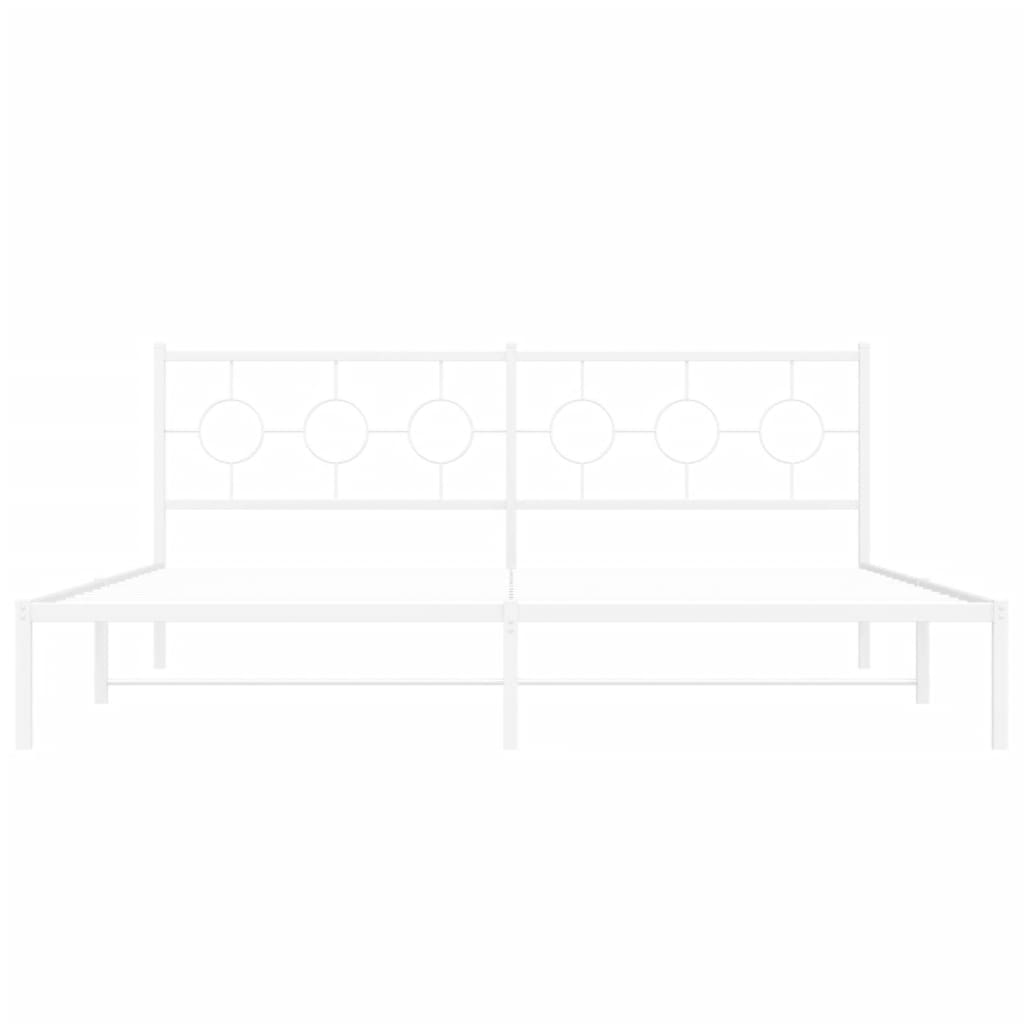 Giroletto con Testiera Metallo Bianco 193x203 cm | homemem39