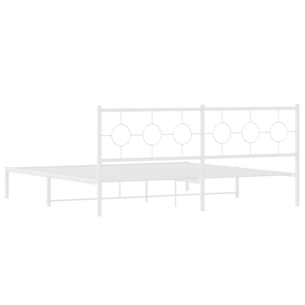 Giroletto con Testiera Metallo Bianco 193x203 cm | homemem39