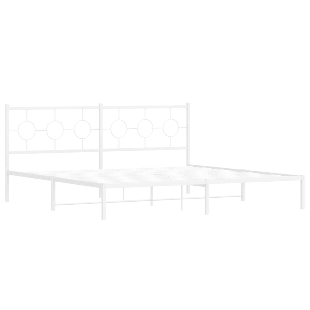 Giroletto con Testiera Metallo Bianco 200x200 cm