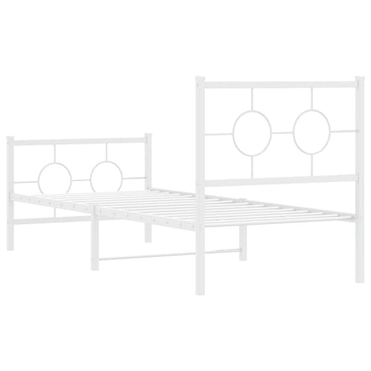 Giroletto con Testiera e Pediera Metallo Bianco 80x200 cm | homemem39