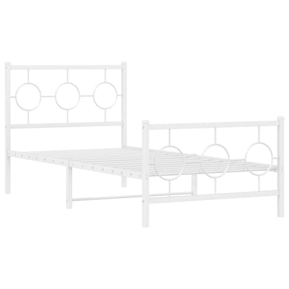 Giroletto con Testiera e Pediera Metallo Bianco 90x190 cm | homemem39