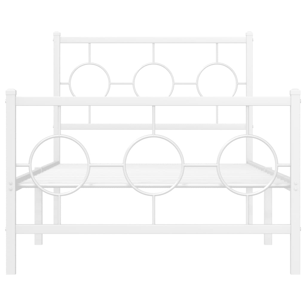 Giroletto con Testiera e Pediera Metallo Bianco 90x190 cm | homemem39