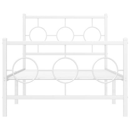 Giroletto con Testiera e Pediera Metallo Bianco 90x190 cm | homemem39