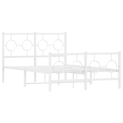 Giroletto con Testiera e Pediera Metallo Bianco 120x190 cm | homemem39