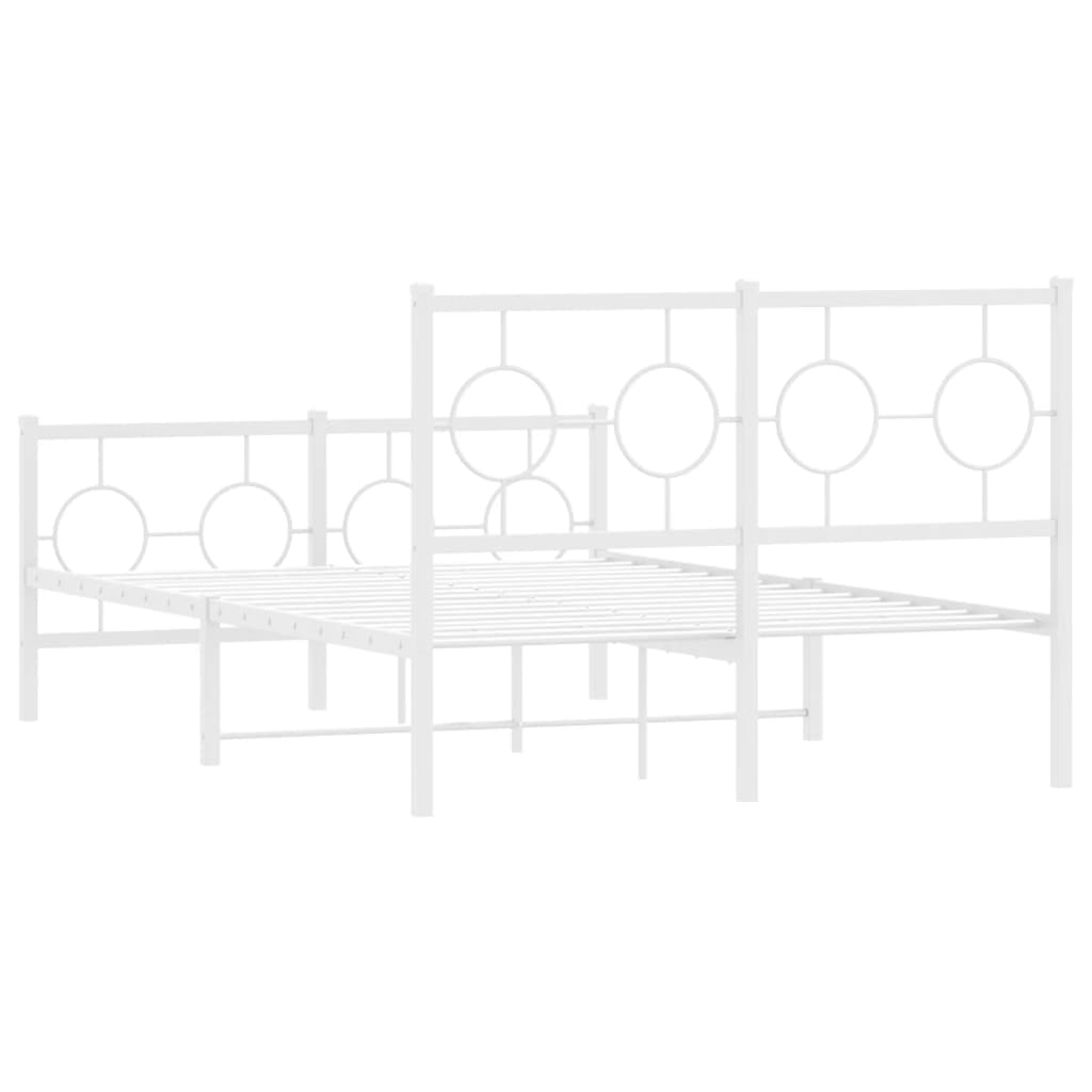 Giroletto con Testiera e Pediera Metallo Bianco 120x190 cm | homemem39