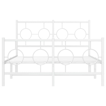 Giroletto con Testiera e Pediera Metallo Bianco 120x200 cm