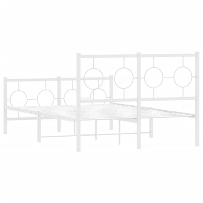 Giroletto con Testiera e Pediera Metallo Bianco 120x200 cm