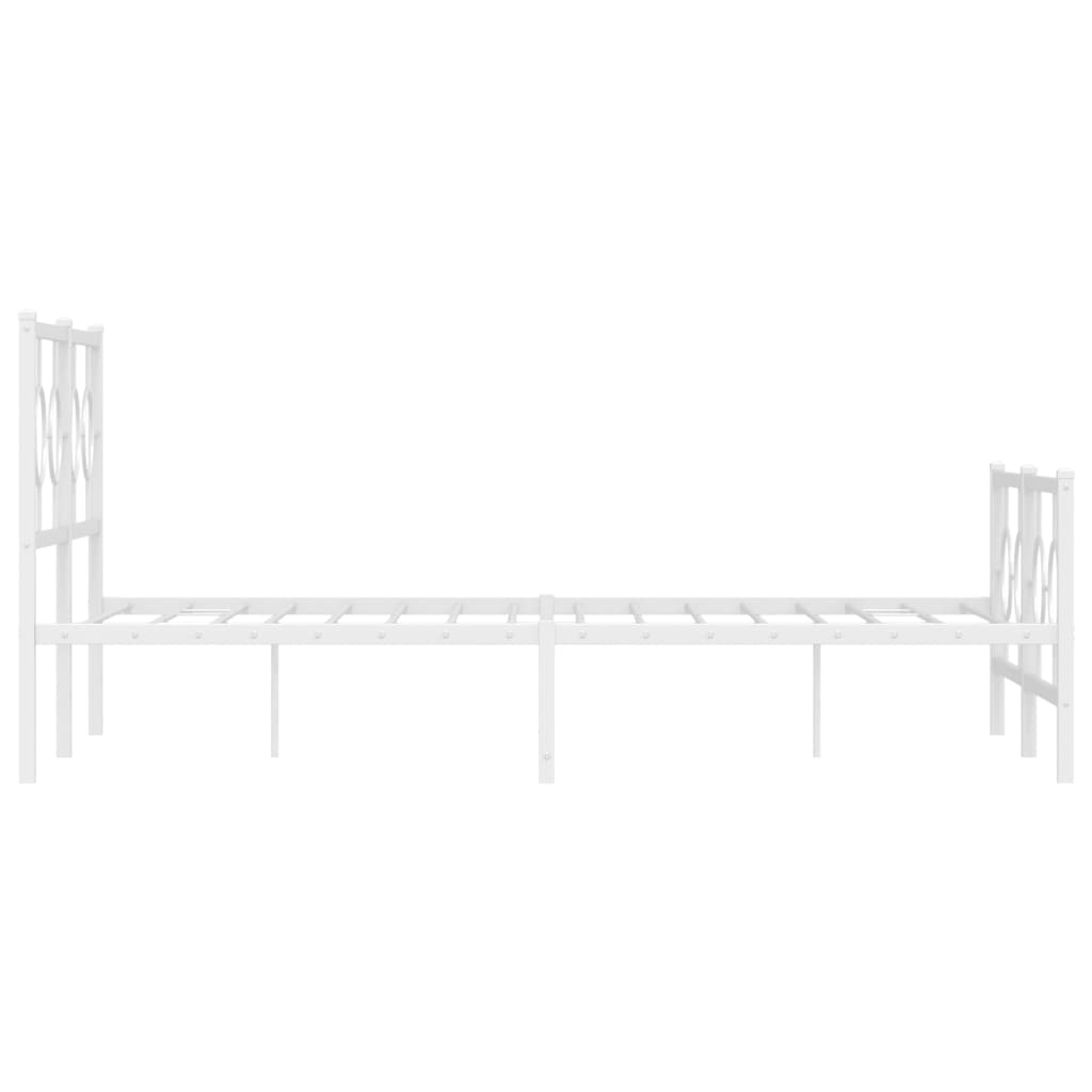 Giroletto con Testiera e Pediera Metallo Bianco 140x190 cm | homemem39