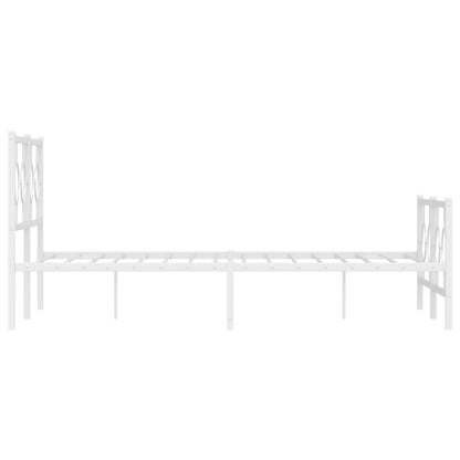 Giroletto con Testiera e Pediera Metallo Bianco 140x190 cm | homemem39