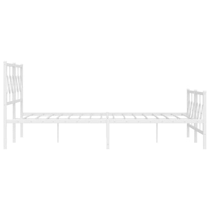 Giroletto con Testiera e Pediera Metallo Bianco 180x200 cm