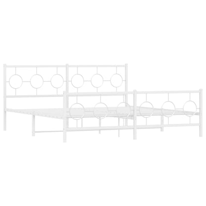 Giroletto con Testiera e Pediera Metallo Bianco 183x213 cm | homemem39