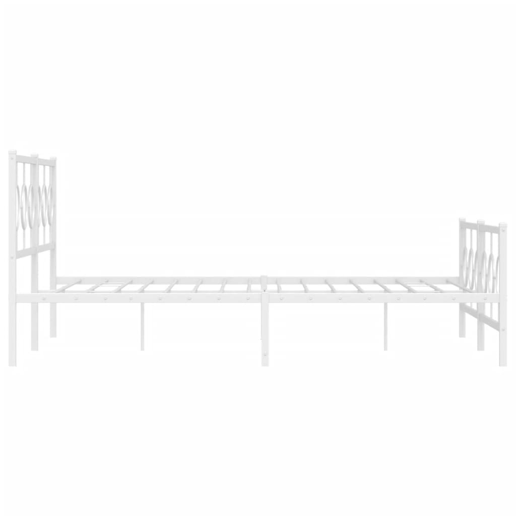 Giroletto con Testiera e Pediera Metallo Bianco 183x213 cm | homemem39