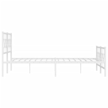 Giroletto con Testiera e Pediera Metallo Bianco 183x213 cm | homemem39