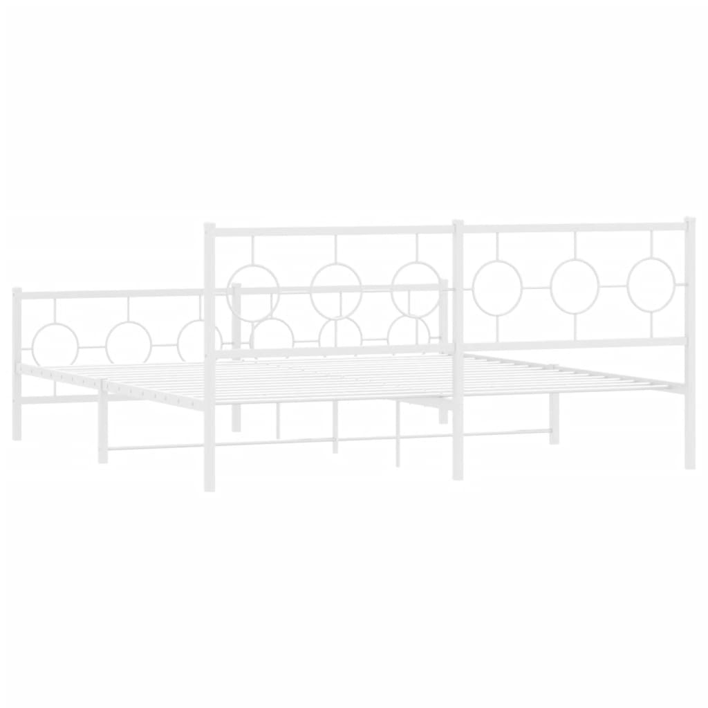 Giroletto con Testiera e Pediera Metallo Bianco 183x213 cm | homemem39