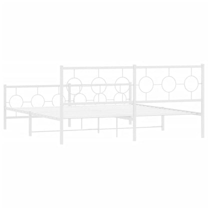 Giroletto con Testiera e Pediera Metallo Bianco 183x213 cm | homemem39