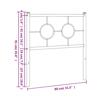 Testiera in Metallo Bianco 75 cm - homemem39